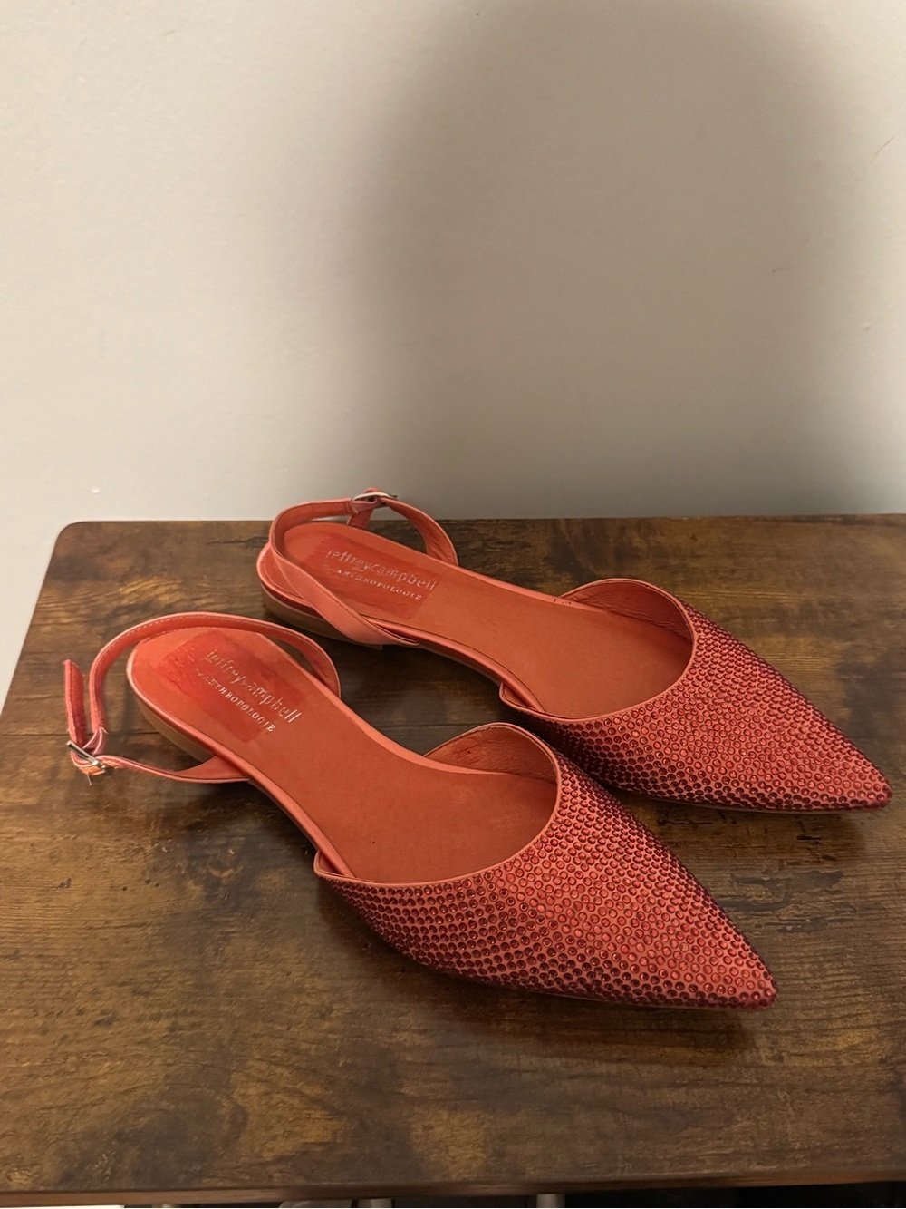 Jeffrey Campbell Anthropologie Pink Pointed-Toe Slingback Flat D'Orsay Flat 8.5
